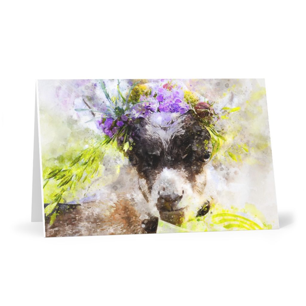 Goat with flowers cards